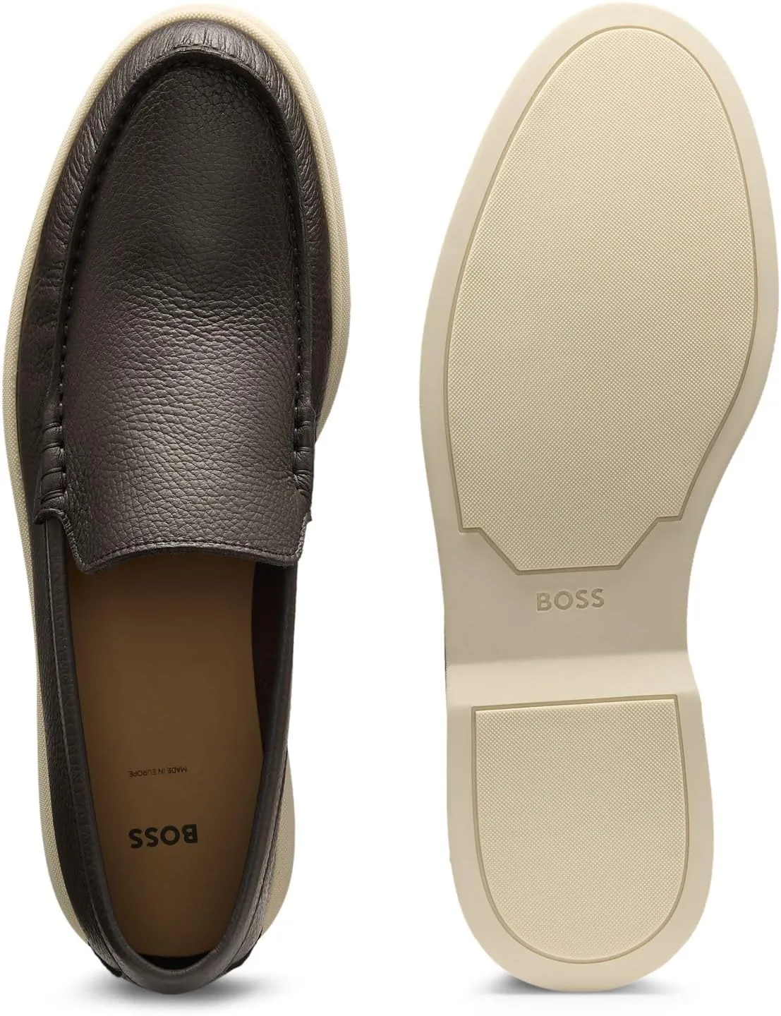 Мужские мокасины BOSS Sienne Mocc Tbsf, темного цвета — фото 4