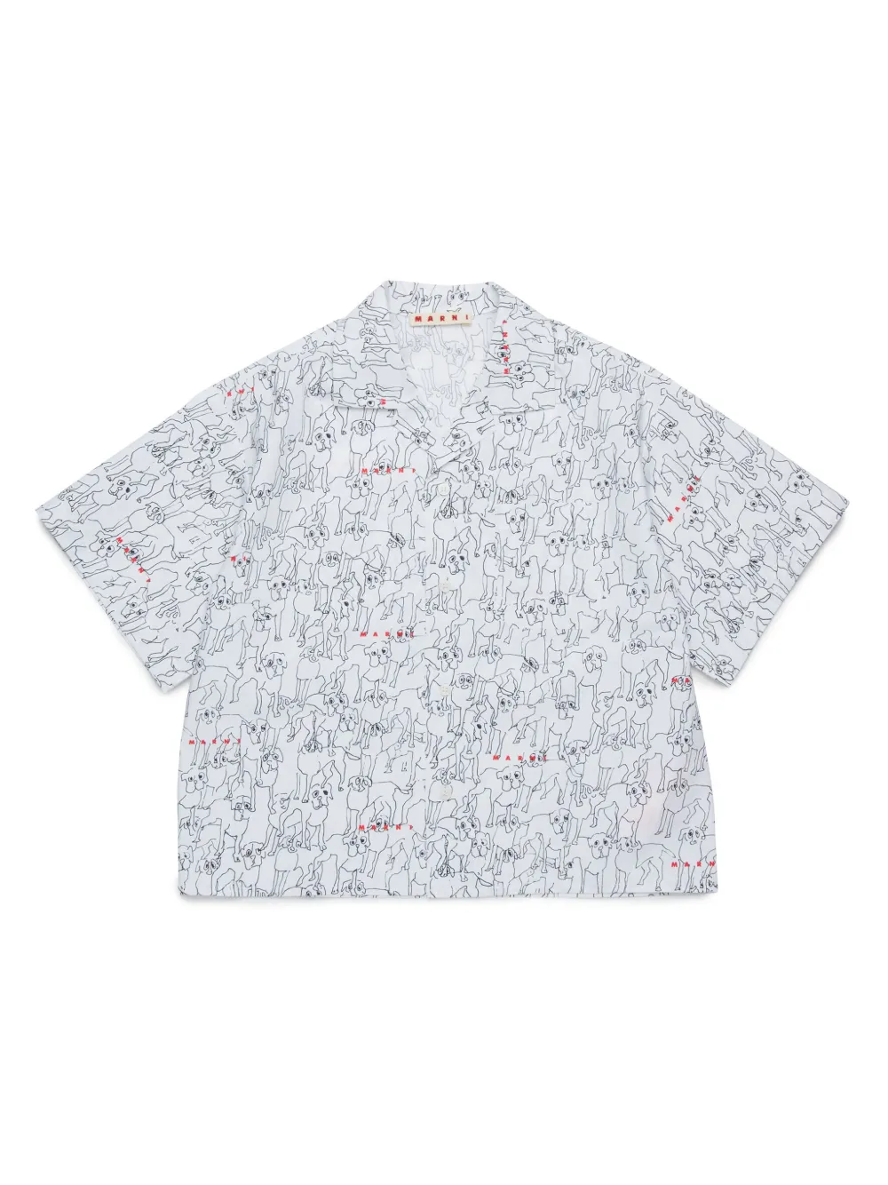 

Рубашка с принтом Marni Kids, белый