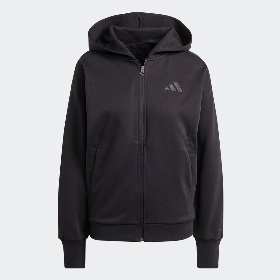 Спортивная толстовка с капюшоном на молнии ADIDAS SPORTSWEAR ALL SZN, Black — фото 2