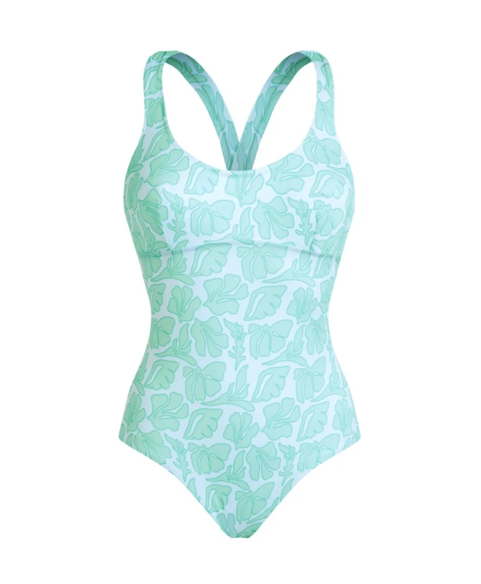 

Слитный купальник с перекрещенными бретелями на спине, в форме ракушек. Vilebrequin, белый