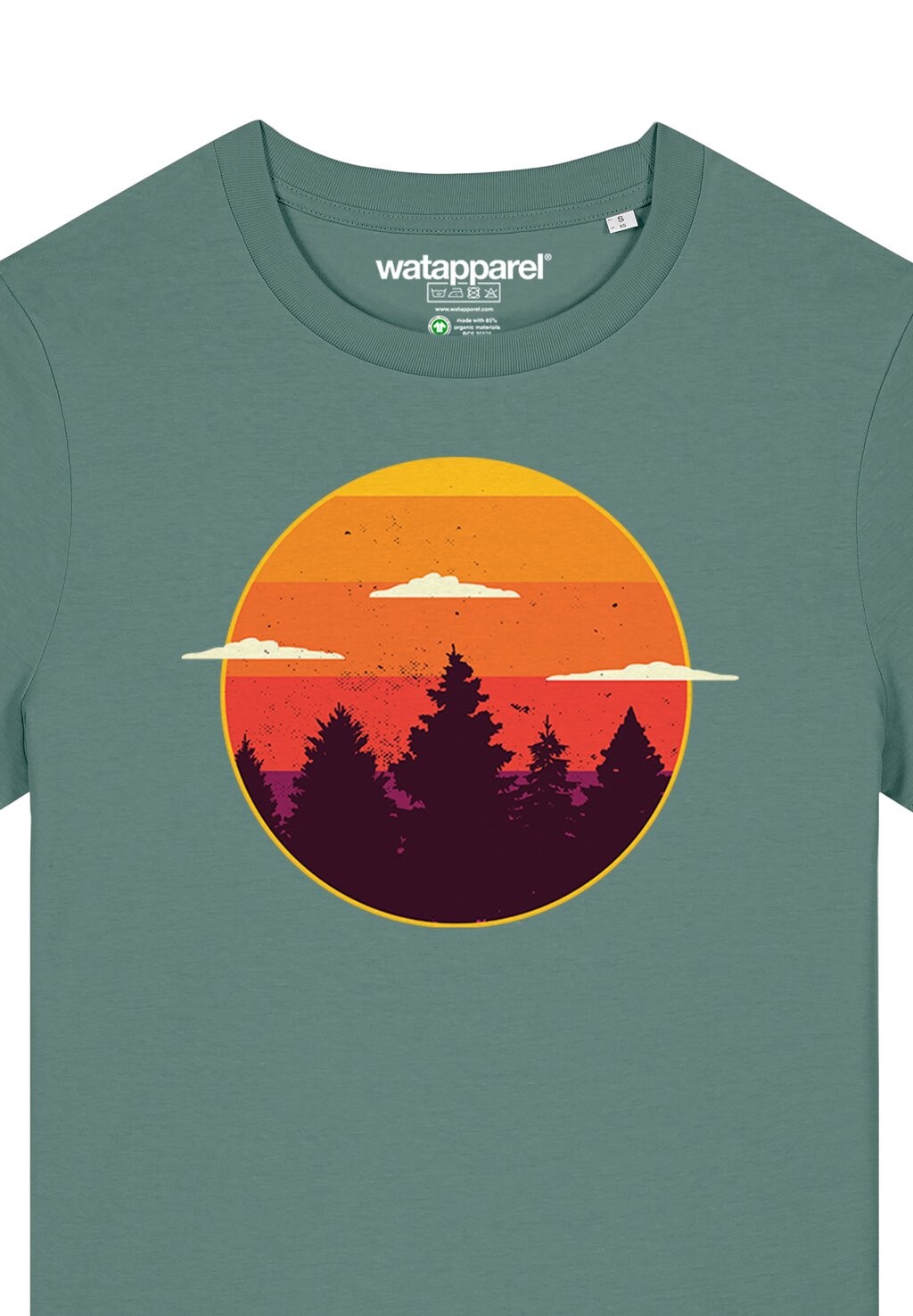 

Футболка с принтом SUNSET FOREST watapparel, темно-зеленый