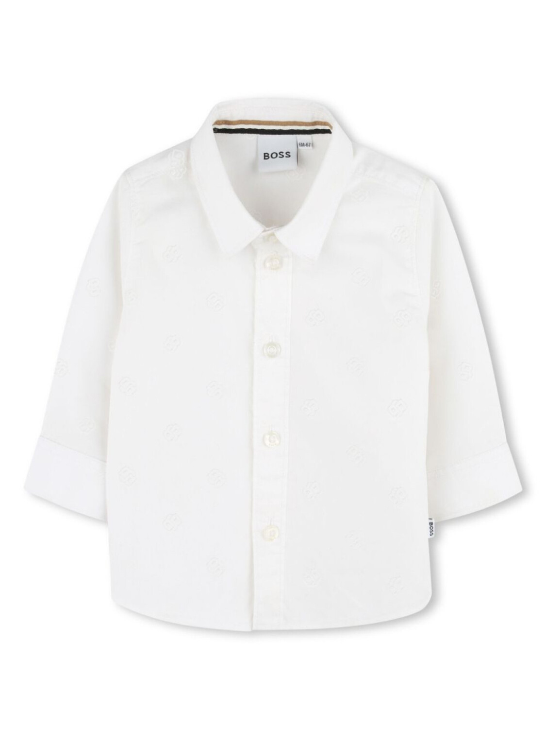 

BOSS Kidswear рубашка с монограммой, белый