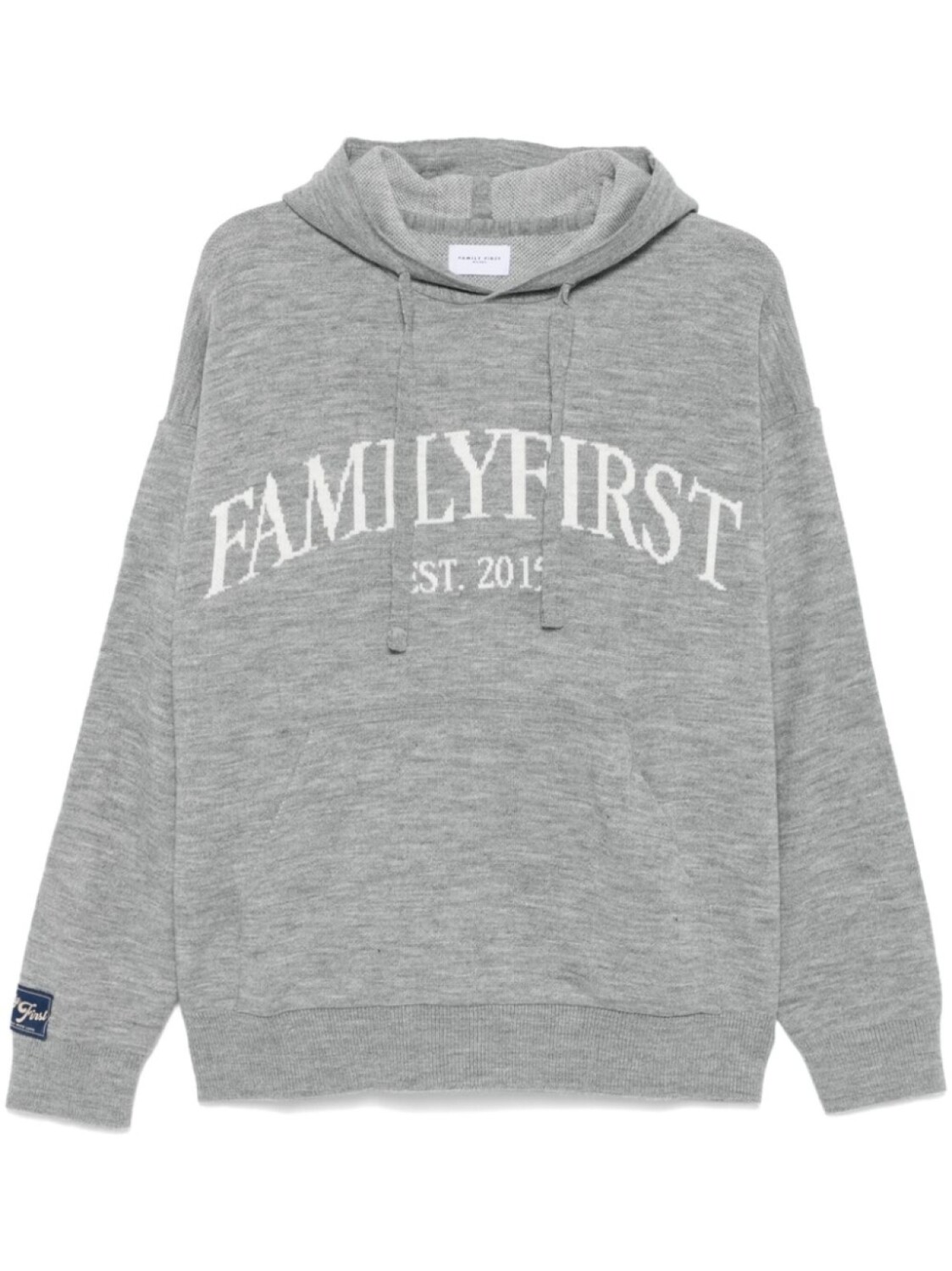 

Худи с жаккардовым логотипом Family First, серый