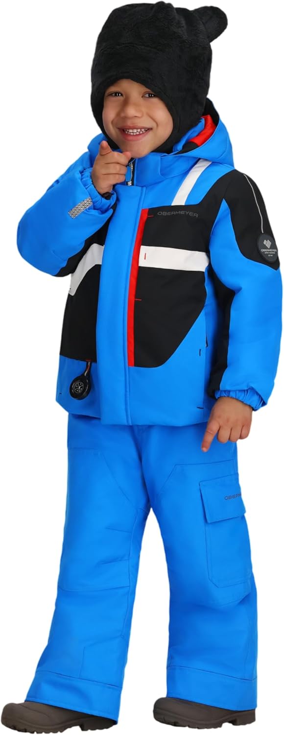 Лыжная куртка Obermeyer Boys Super G, утепленная и водонепроницаемая, с системой Kids I-Grow, Blue Vibes — фото 2