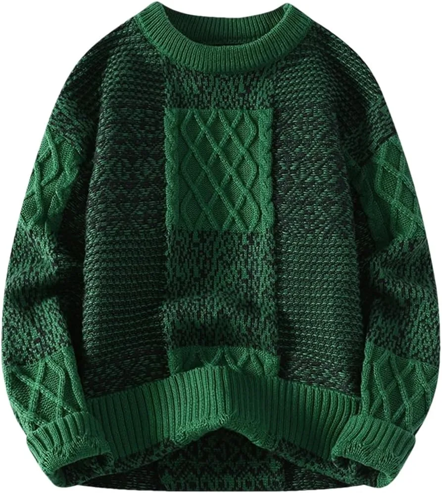 

Мужской свитер с пэчворком и длинными рукавами Hdhdeueh