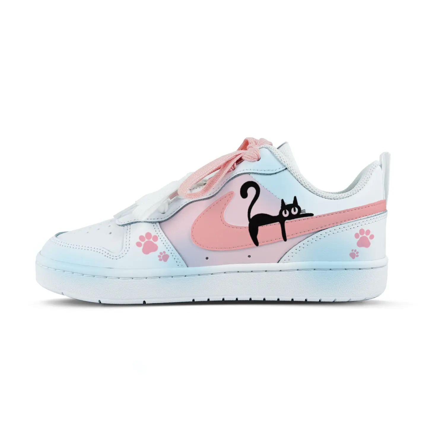 

Nike Кроссовки для скейтбординга Court Borough Pink Cherry Black Cat низкие, противоскользящие, устойчивые к истиранию, унисекс, детские