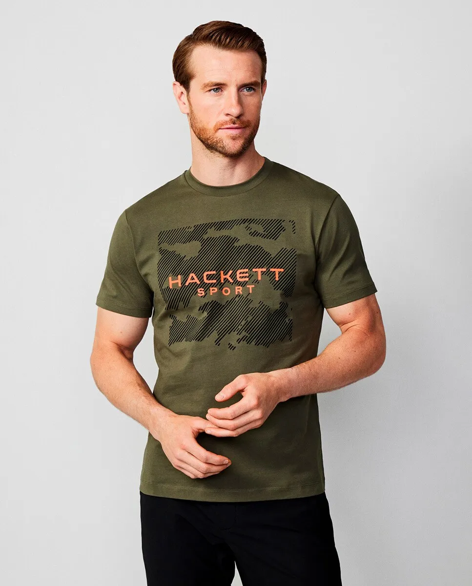 

Мужская футболка с камуфляжным рисунком больших размеров Hackett, цвет Verde Militar