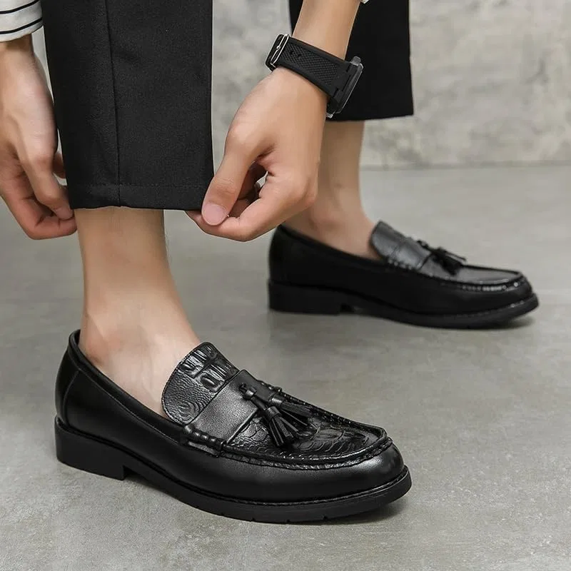 Лоферы мужские Moccasins Driving Boat Shoes, Black UOPYNE — фото 2