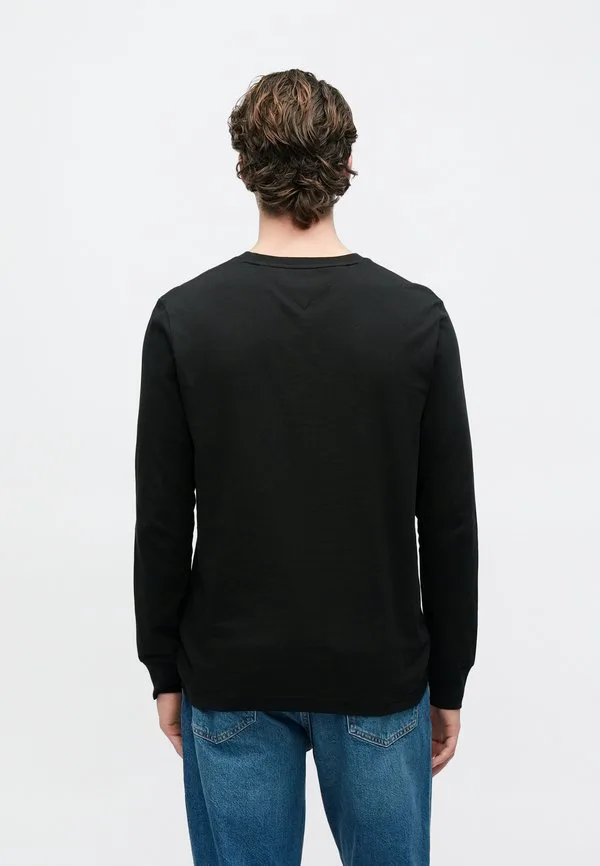 Футболка с длинным рукавом и логотипом Tommy Hilfiger, Black — фото 3