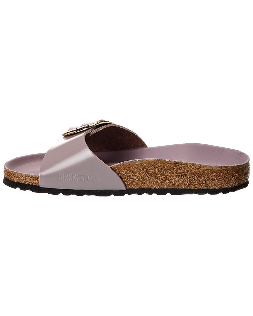Биркеншток Мадрид узкие с большой пряжкой лаковые сандалии Birkenstock, фиолетовый — фото 2