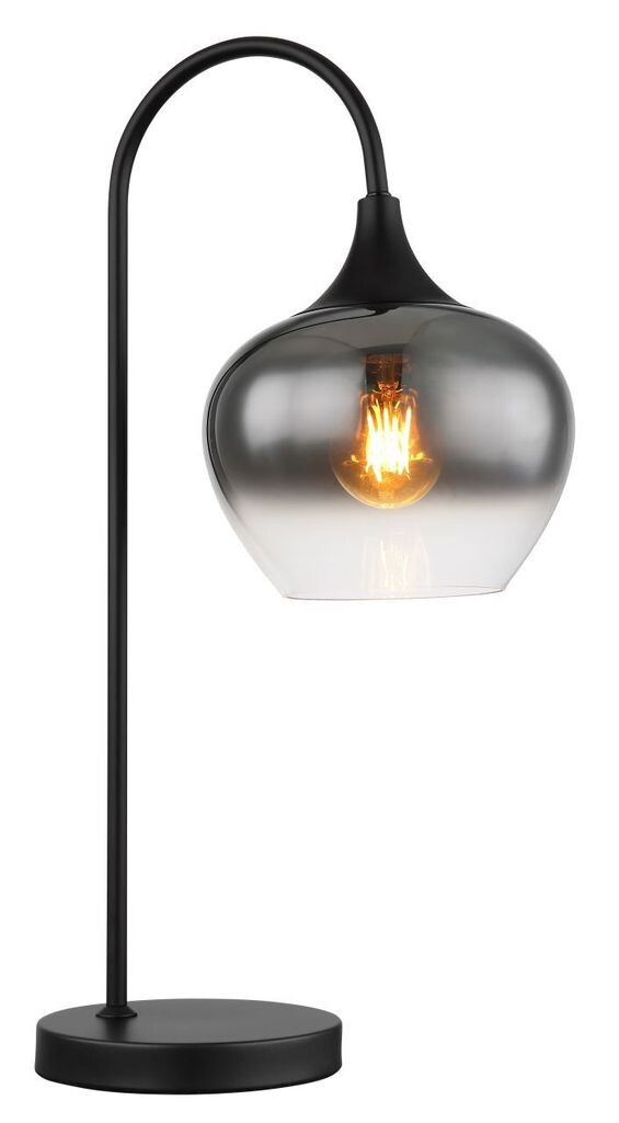 

Настольная лампа Globo Lighting металл черный матовый, стекло дымчатое, кабель черный текстильный, кулисный переключатель на кабеле, ДхШхВ: 275х180х540мм, длина кабеля 1500мм, без 1x E27 40Вт 230В.