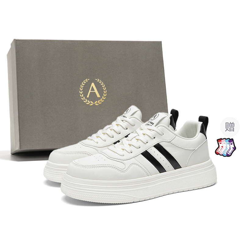 

AOKANG Мужские скейтерские кеды низкие черно-белые белые [стандартный размер спортивной обуви]+подарок, цвет White[Standard Sports Shoe Size]+Giveaway