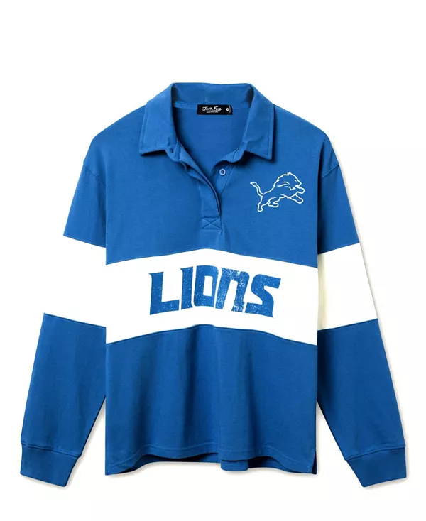 

Женский свитер с длинным рукавом NFL Detroit Lions Rugby Junk Food Clothing, синий