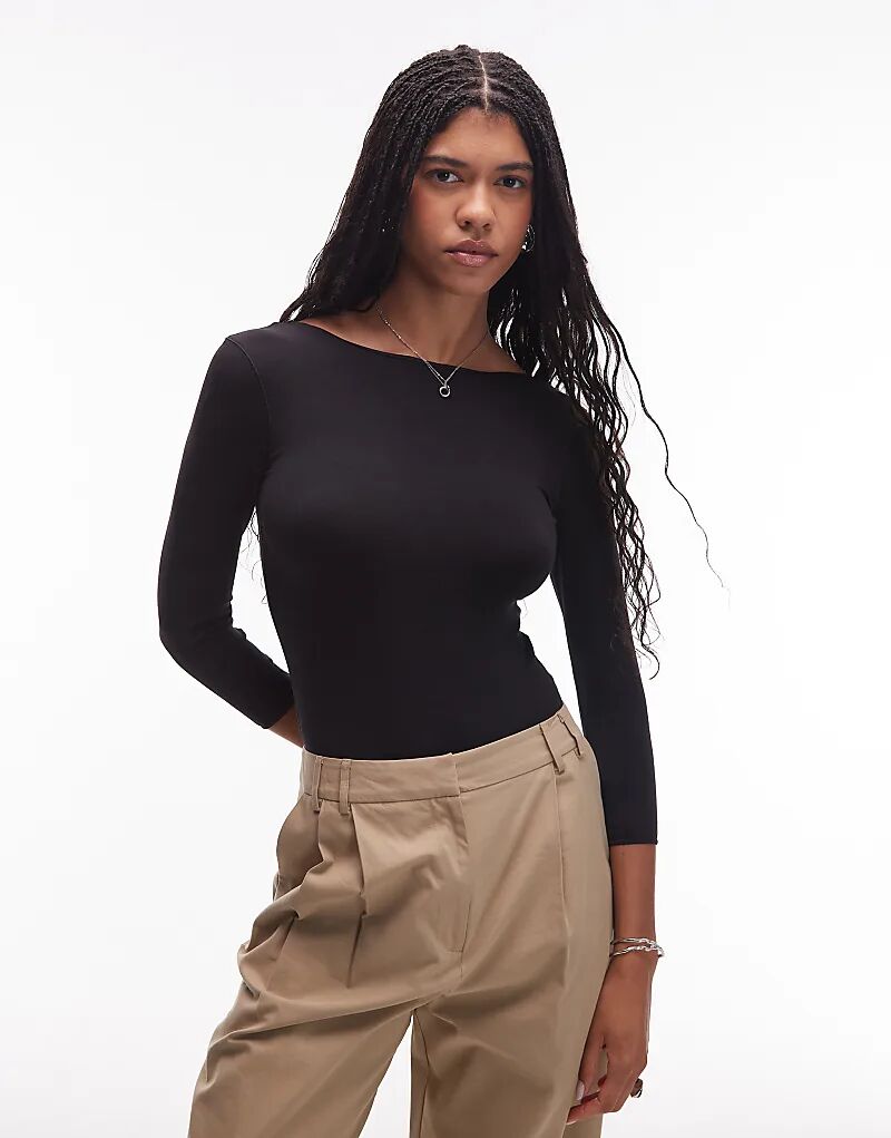 

Боди ARKET из супермягкого джерси с четырехсторонней растяжимостью черного цвета