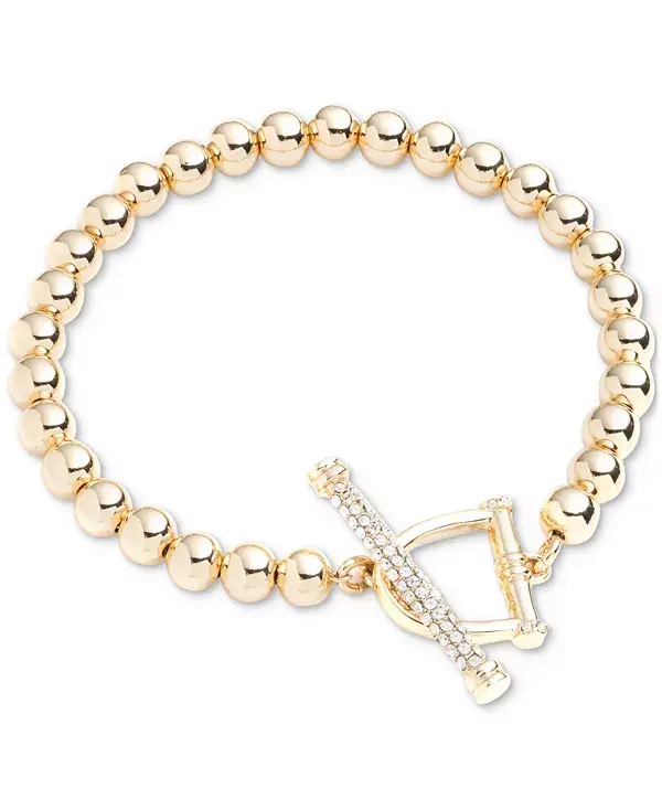

Браслет с бисером и застежкой-тогл золотистого оттенка Lauren Ralph Lauren, gold