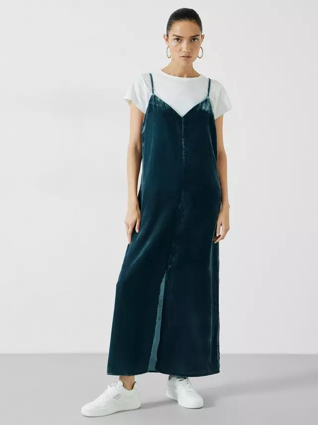 

Платье HUSH Leila Split Velvet Midi, цвет dark blue