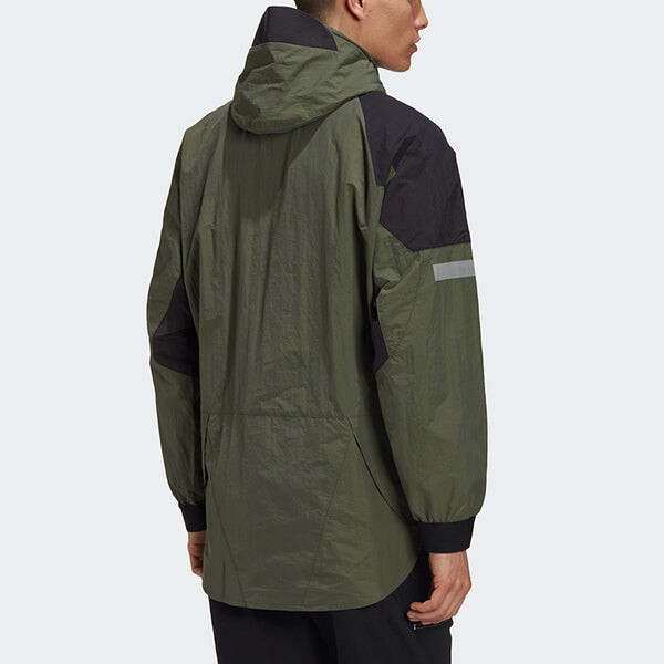 Куртка adidas originals Adv Fz Wb Zipper hooded track Jacket Basic Green, зеленый — фото 4
