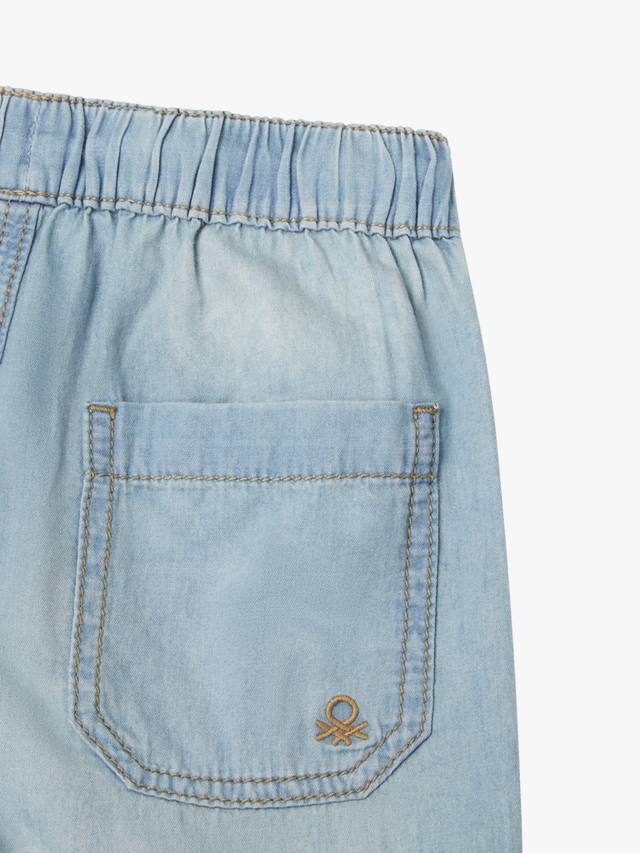 Детские легкие шорты из джинсовой ткани шамбре Benetton, Light Blue — фото 3