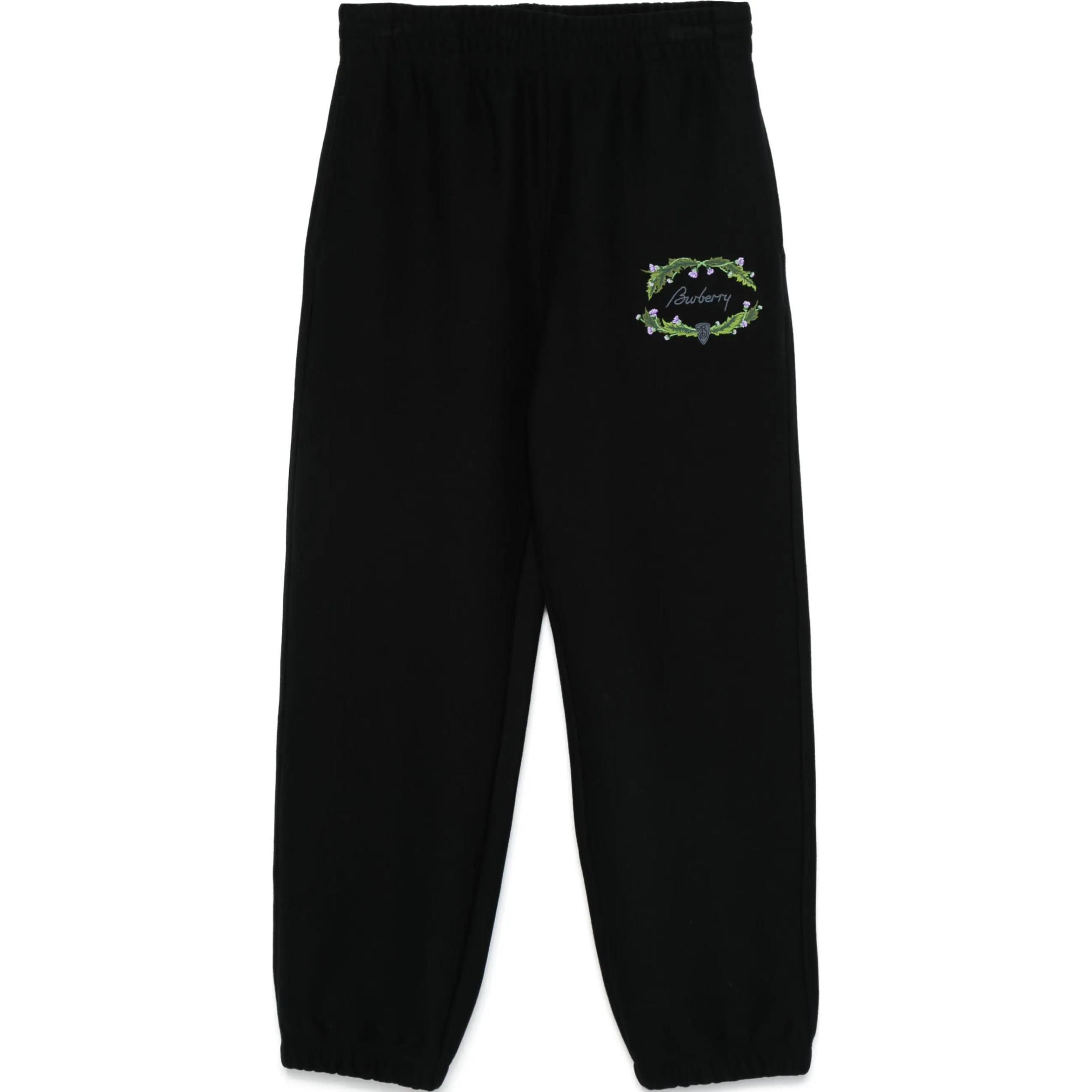 

Брюки спортивные с вышитым логотипом Burberry, черные