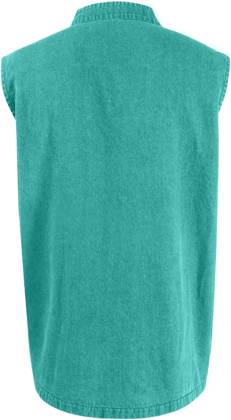 Мужская майка с V-образным вырезом, дышащая, хлопковая, Generic, D006- Green — фото 3