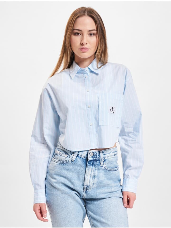 

Футболка CALVIN KLEIN JEANS Flannel Hemd, цвет blue white stripe