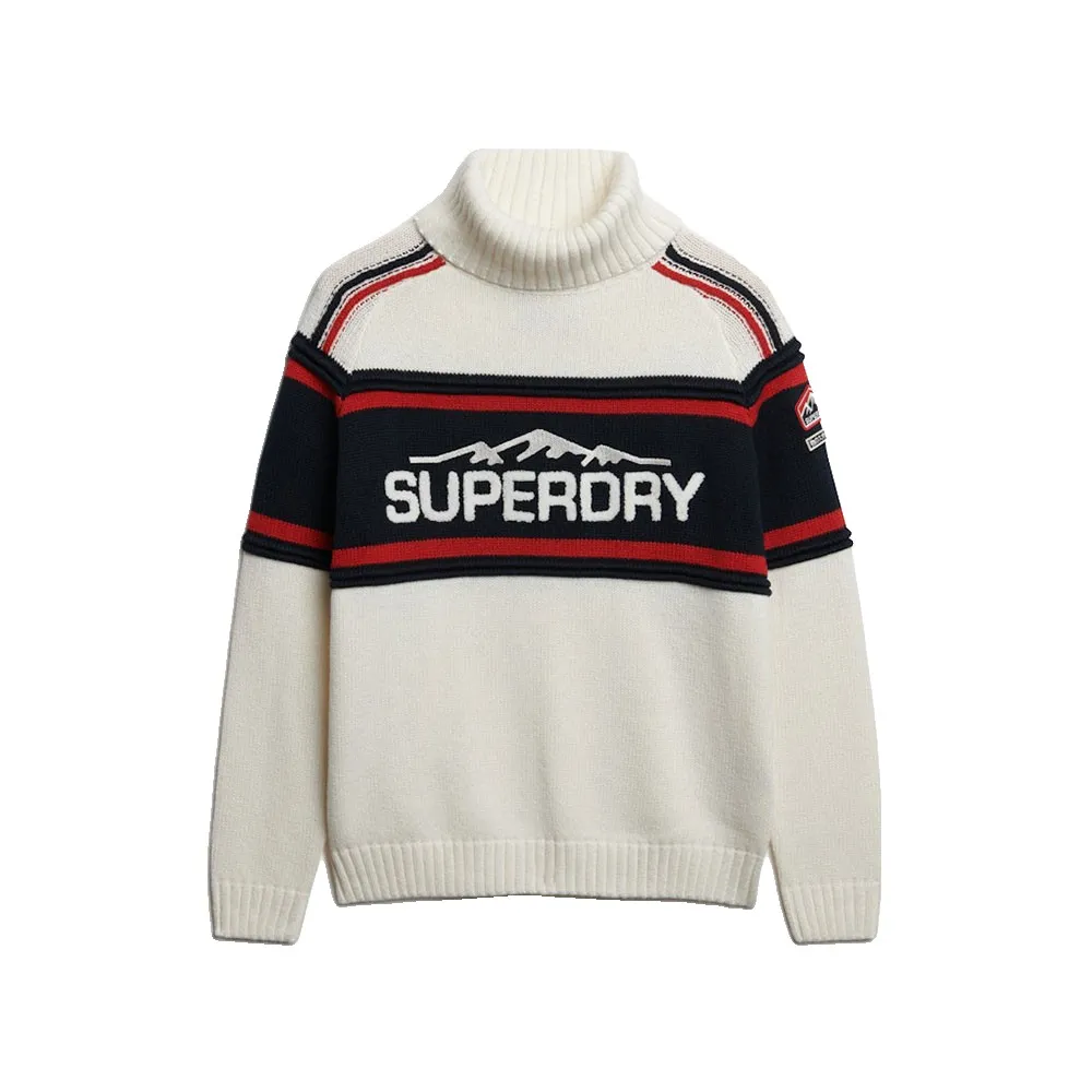 Свитер с высоким воротником Superdry Apres Ski, белый — фото 3