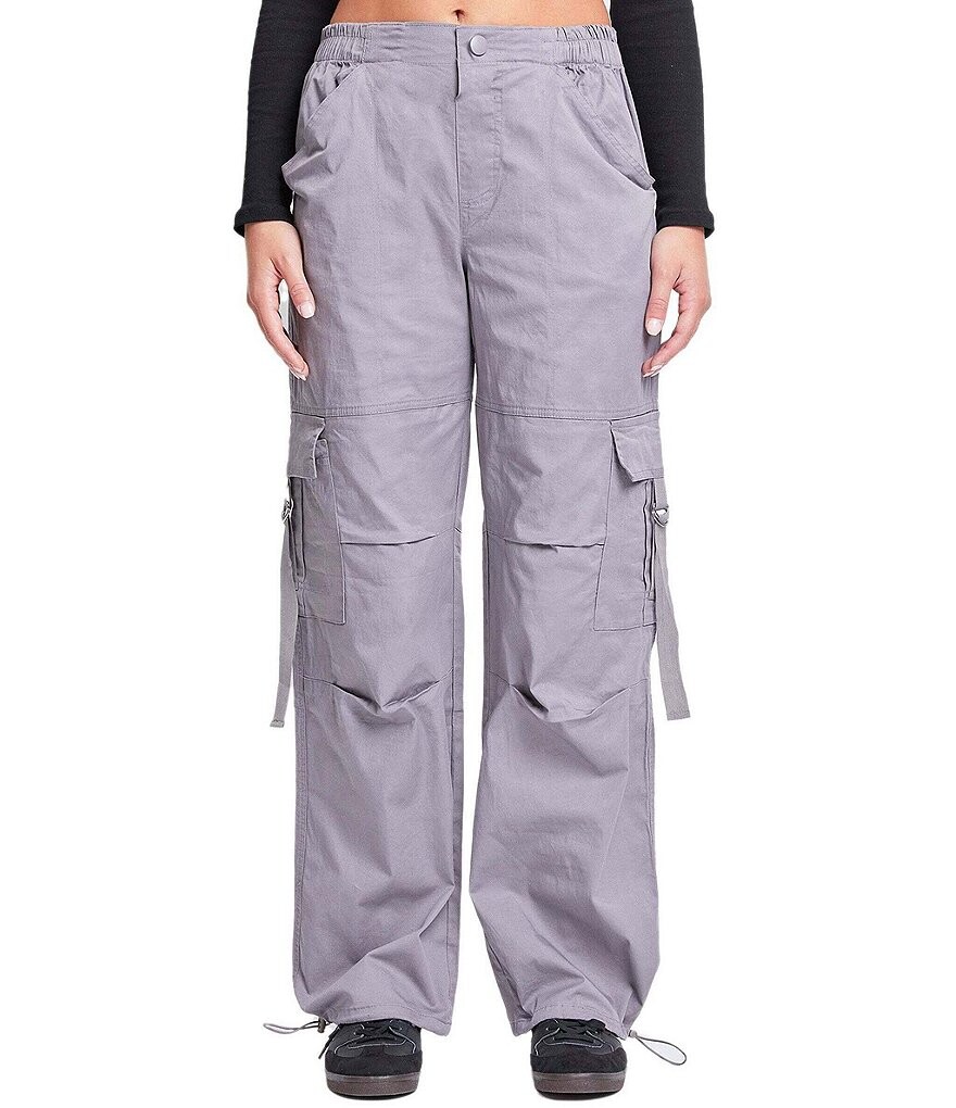 

YMI Jeanswear Свободные брюки-карго с высокой посадкой и завязками на подоле, серый