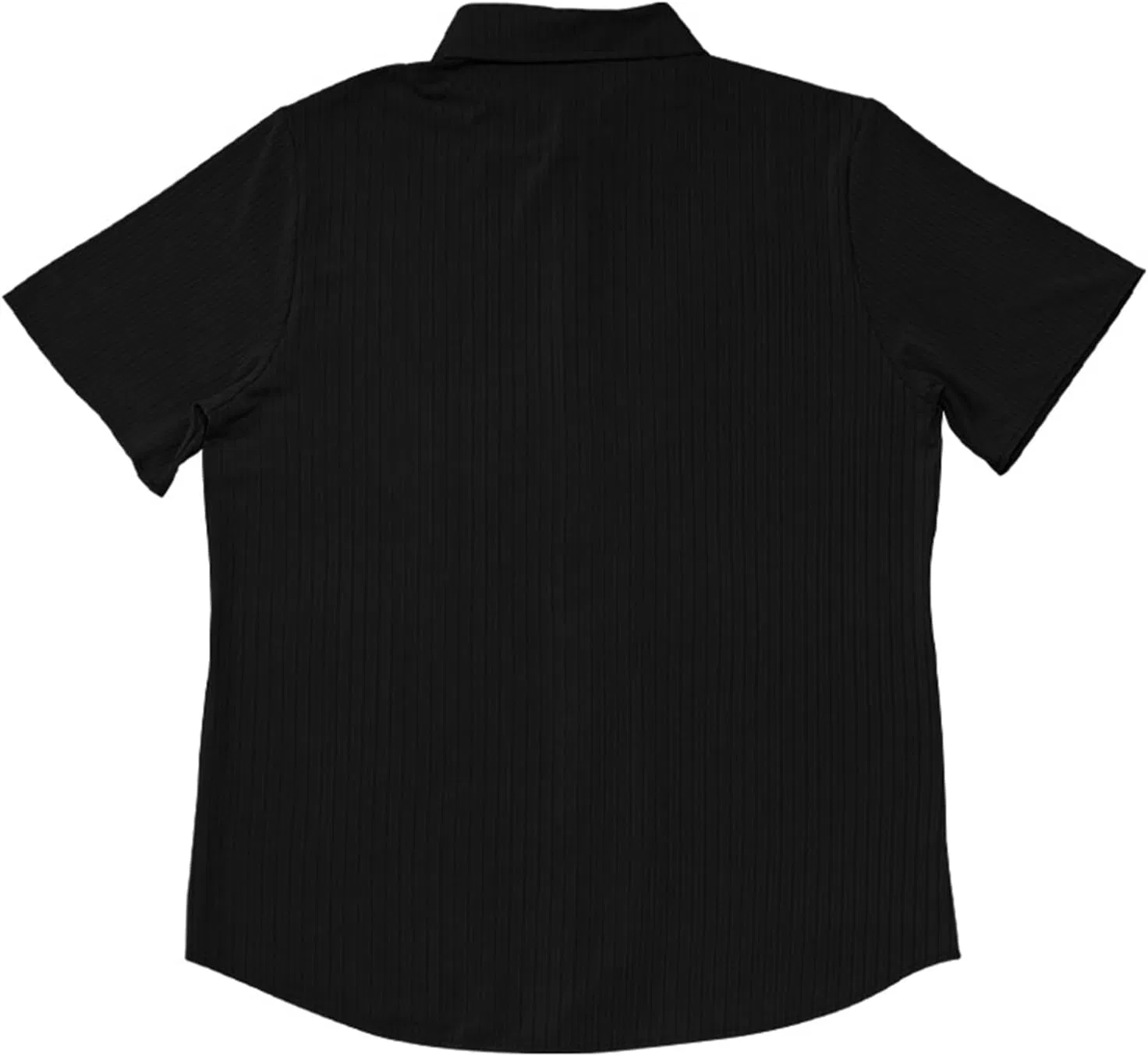 Мужская рубашка с коротким рукавом Slim Fit в вертикальную полоску, модный летний повседневный топ с лацканом Generic, черный — фото 3