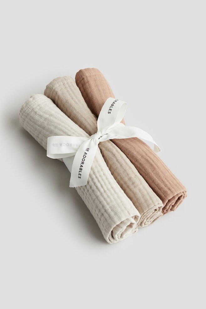 

Упаковка из 3 небольших муслиновых салфеток H&M, 40x40 см, серый