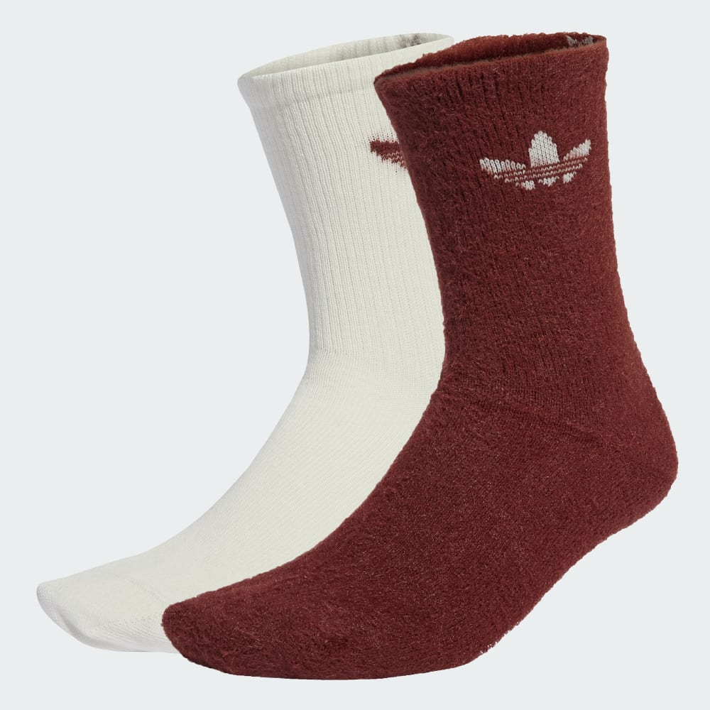 

Носки Adidas Fluffy Crew Sock 2 Pairs, цвет Fox Brown/Off White