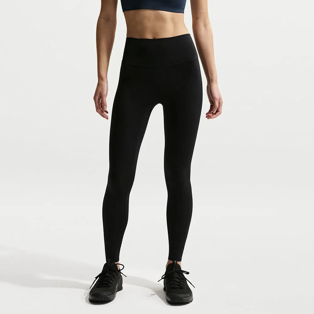 Женские леггинсы Genvi High-Waist Full Length No Front Seam чёрные/серые от Nike