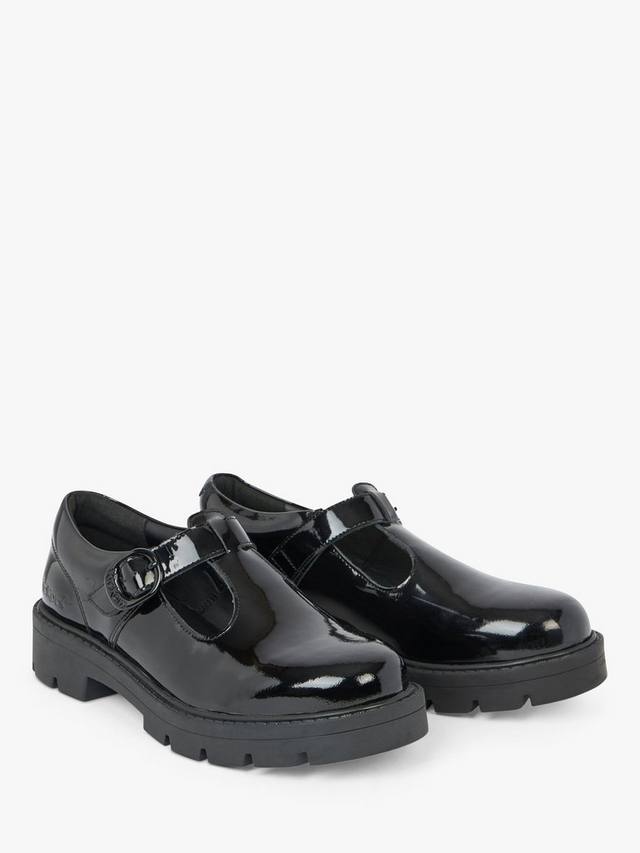 Детские школьные ботинки Kori T-Bar из кожи Kickers, Black Patent — фото 3