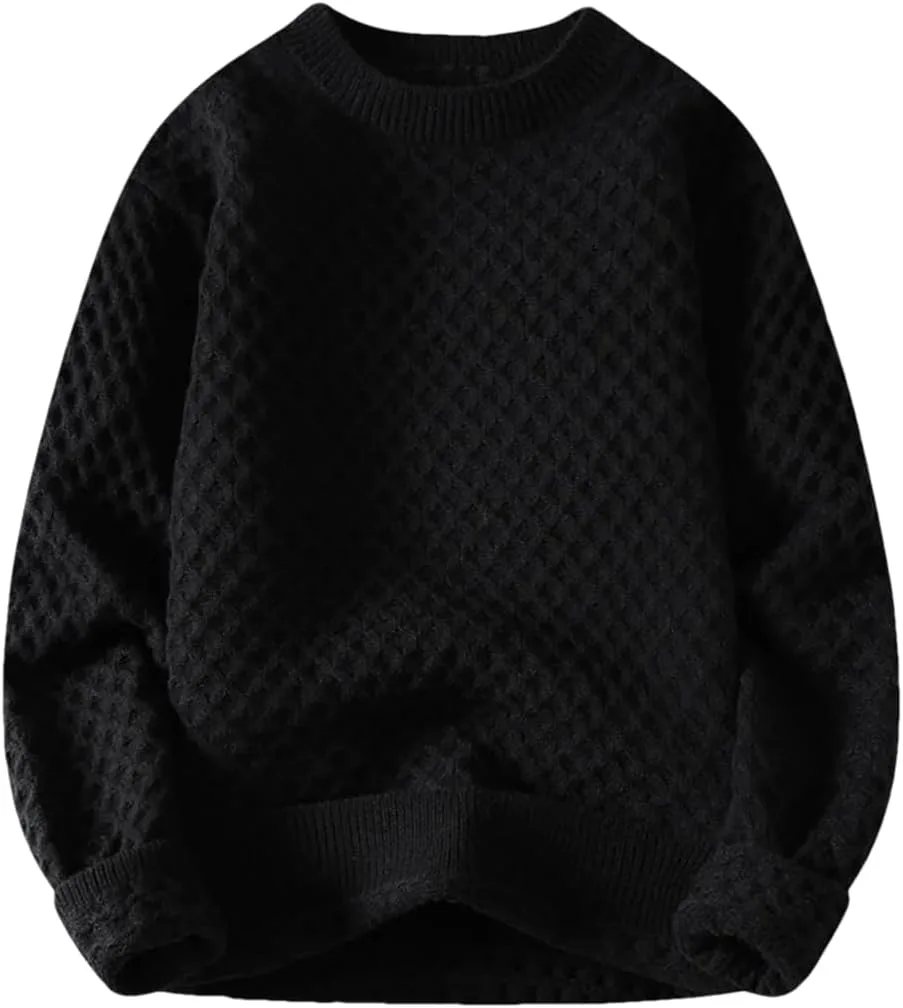 

Мужской теплый свитер с круглым вырезом Hdhdeueh