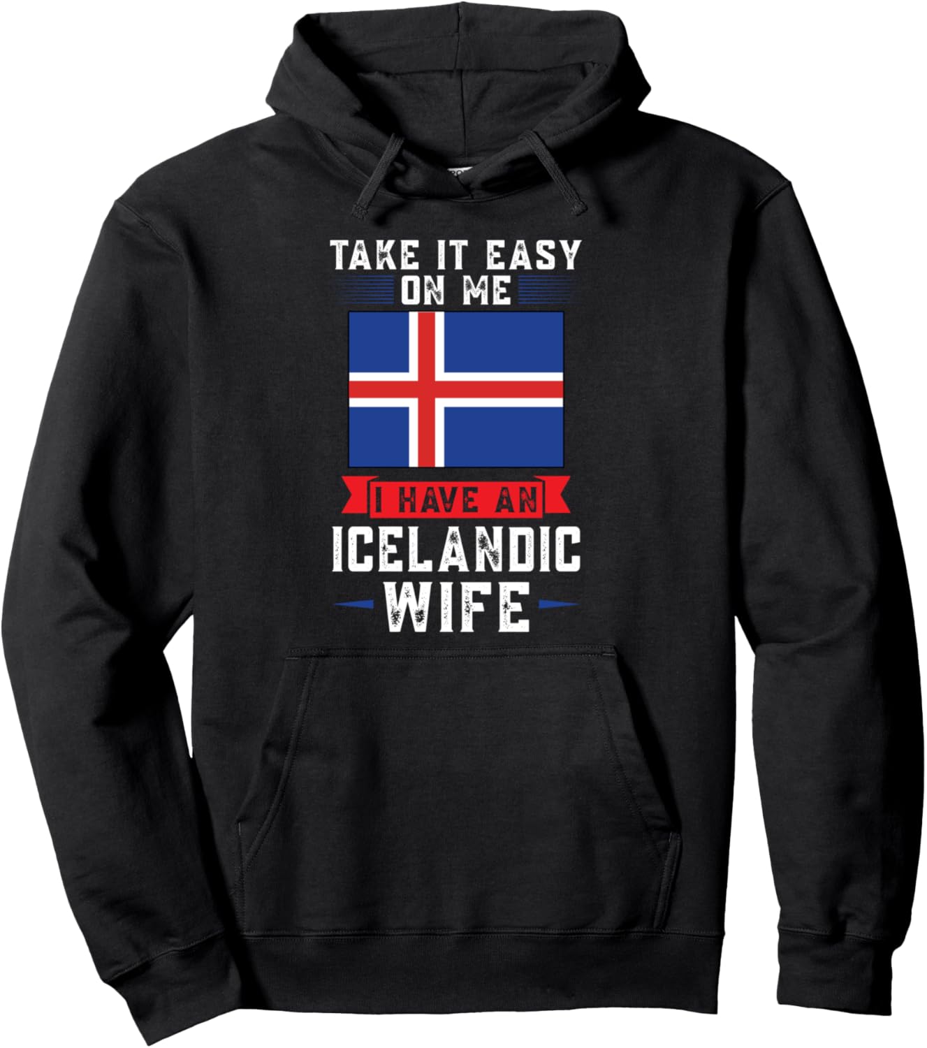 

Не переживай, у меня жена-исландка. Исландская толстовка Icelandic Roots Icelandic Flag Gift Idea, черный