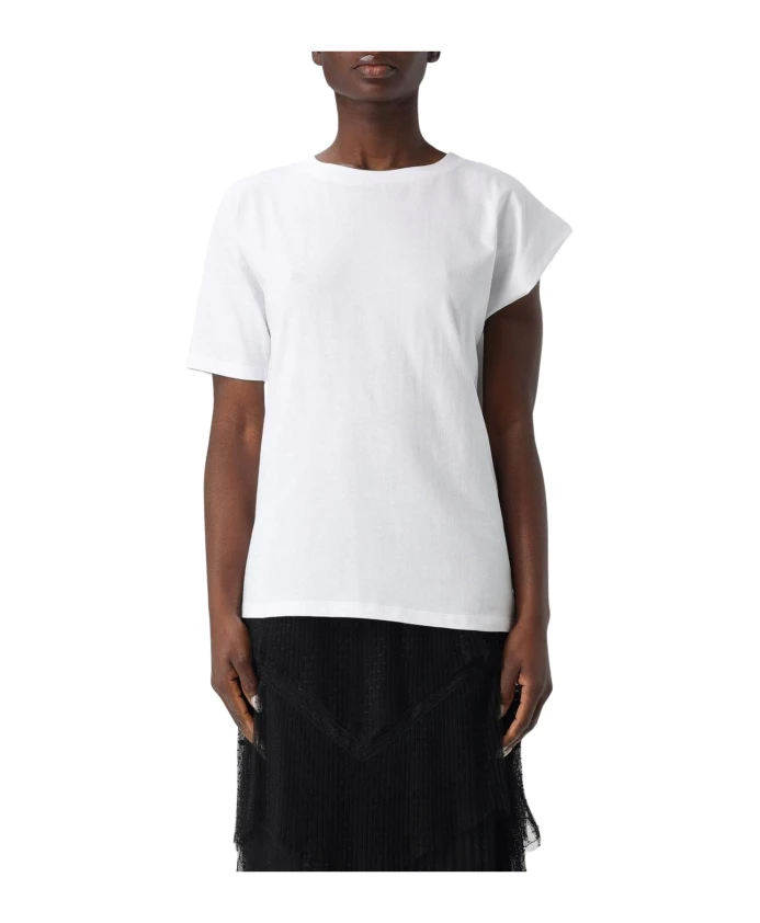 

Стильная синяя футболка прямого кроя Twinset, белый, Синий, Стильная синяя футболка прямого кроя Twinset, белый