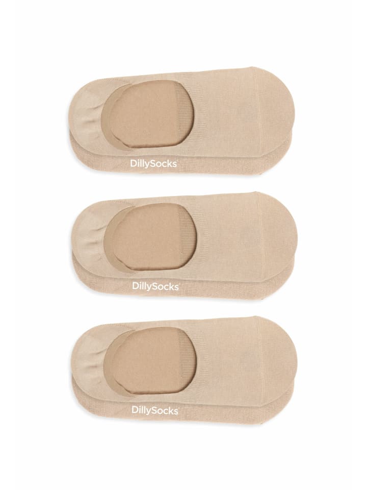 

DillySocks Набор из 3 носков One Color Invisibles песочного цвета