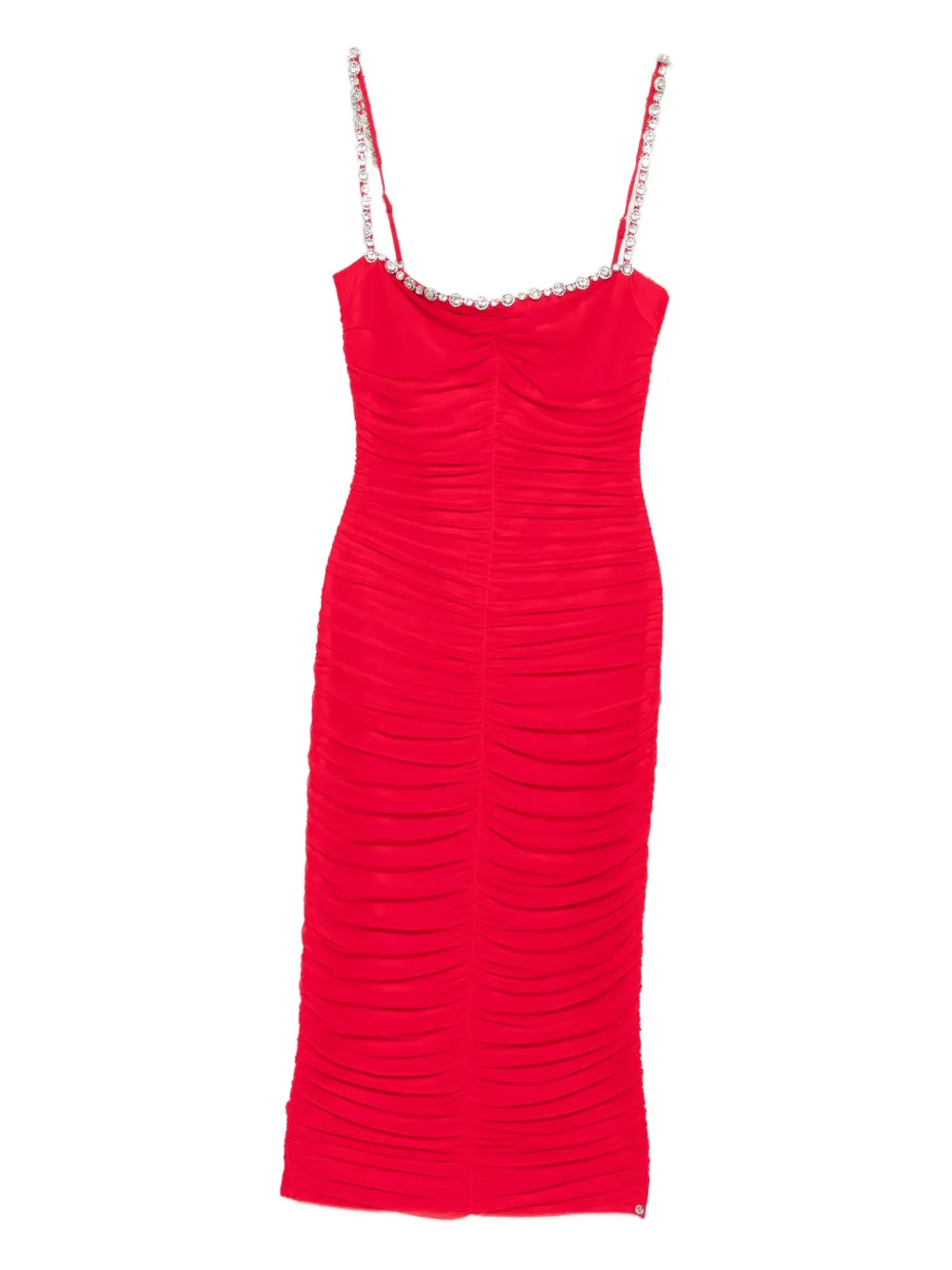 

Платье со сборками и кристаллами NISSA, красный