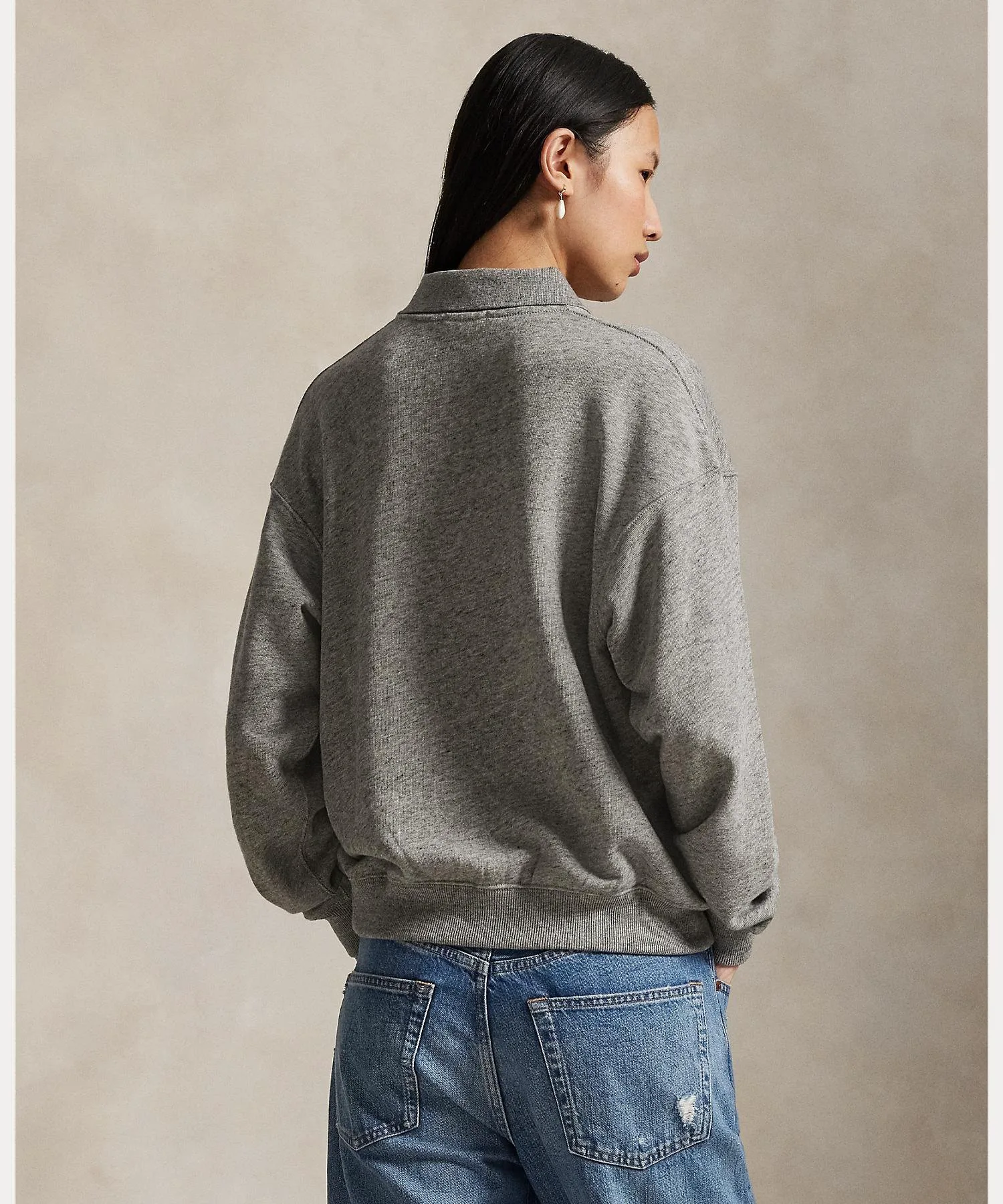Легкая флисовая рубашка-поло с длинным рукавом Polo Ralph Lauren, 020 Gray — фото 4