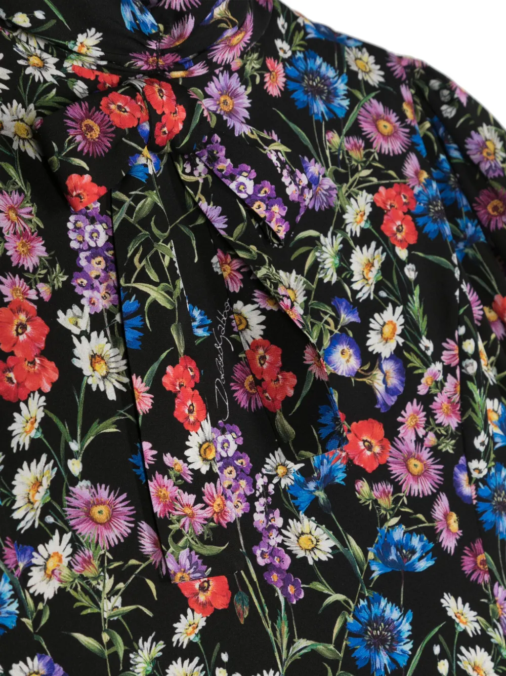 Платье мини с цветочным принтом Dolce & Gabbana Kids, черный — фото 3
