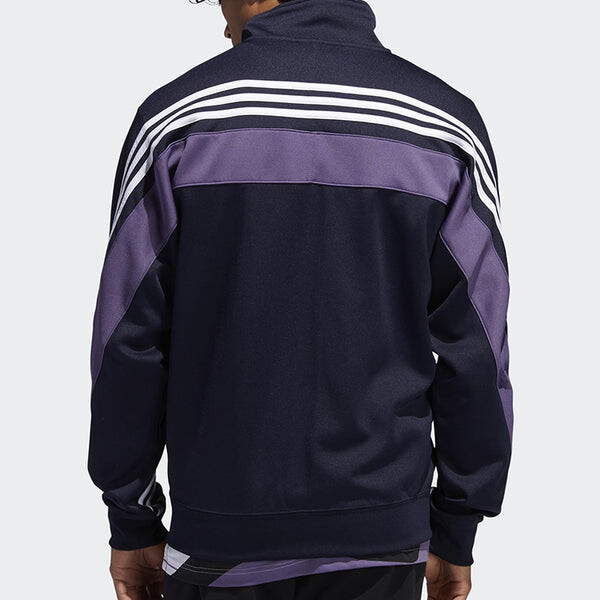 Куртка adidas originals Stand Collar Casual Sports Jacket Navy Blue, синий — фото 4