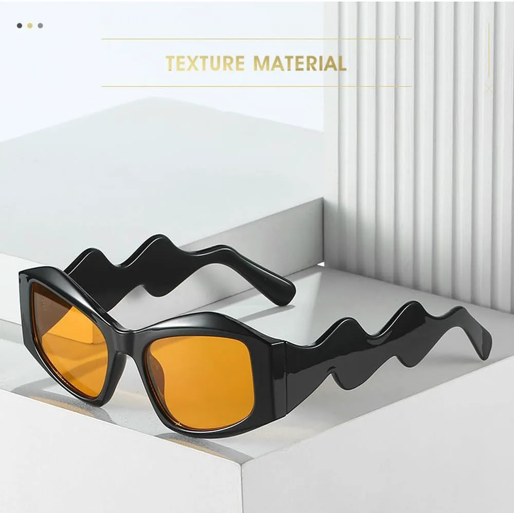 

Солнцезащитные очки «кошачий глаз» с изогнутыми дужками, модные панк-винтажные очки, роскошные солнцезащитные очки с защитой от УФ-излучения UV400 TYUVIVO, Leopard