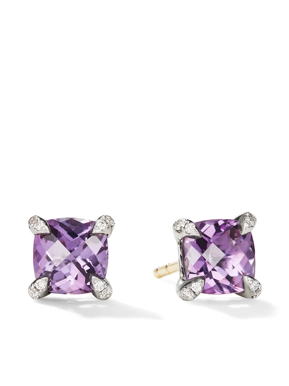 

Серебряные серьги Petite Chatelaine с аметистом и бриллиантами (6 мм) David Yurman, фиолетовый