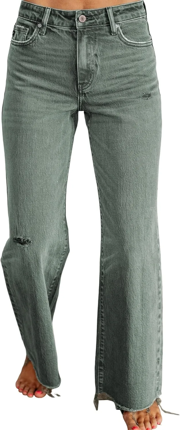 

Женские джинсы High Waisted Baggy Wide Leg с карманами Whrounnk