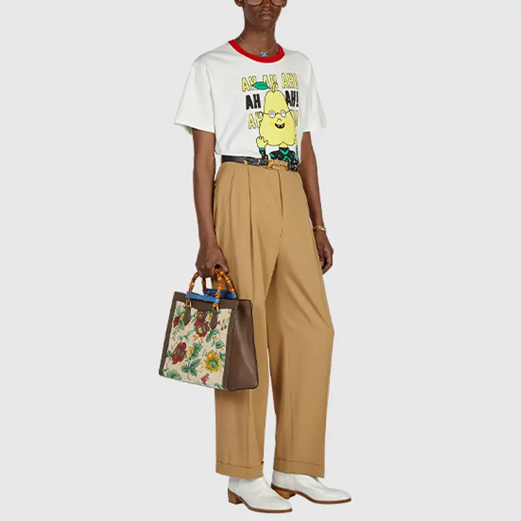 Футболка Gucci X Pablo Delcielo Pear Print Cotton T-shirt 'White', белый — фото 3