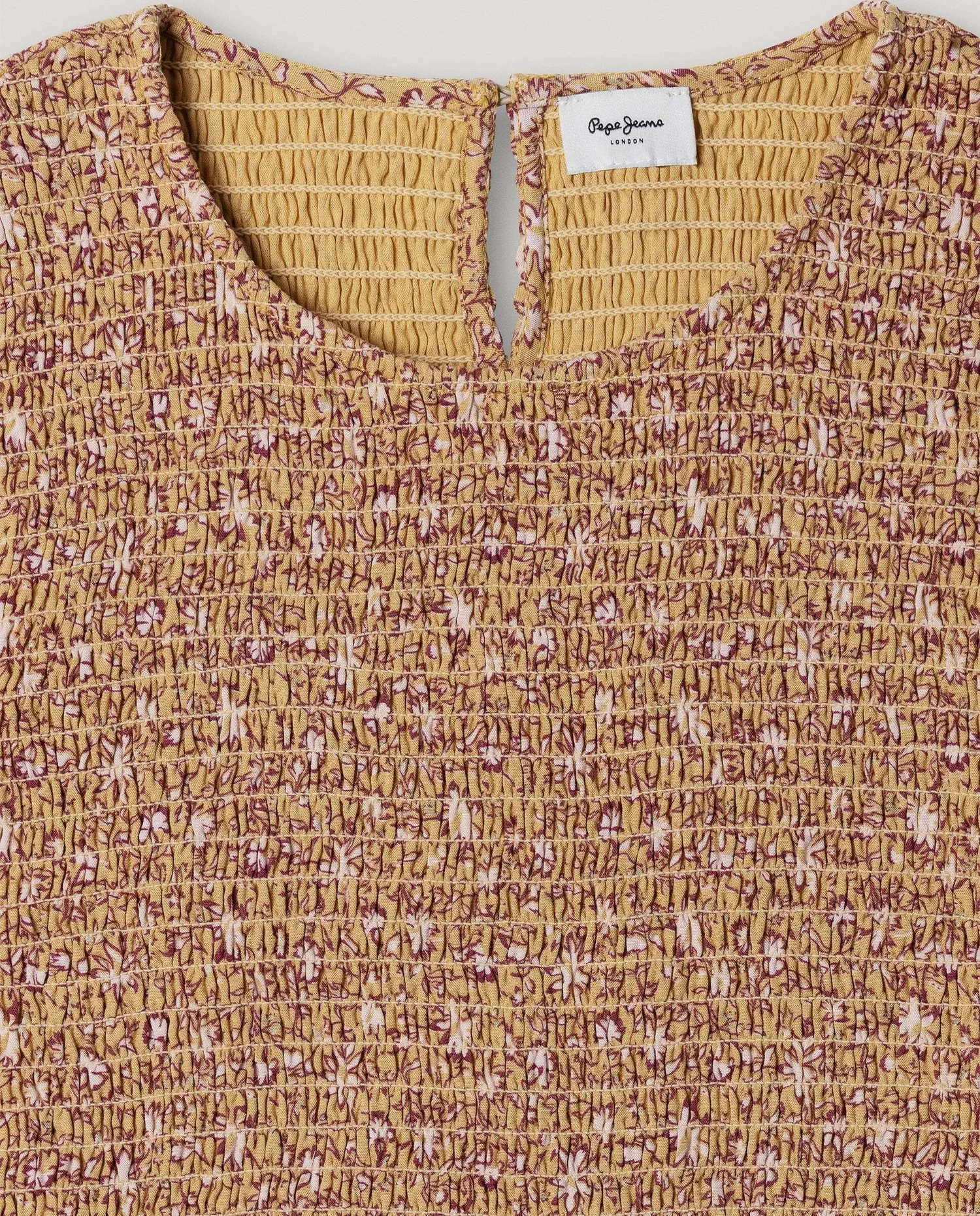 Короткое платье для девочки с цветочным принтом Pepe Jeans, желтый — фото 4