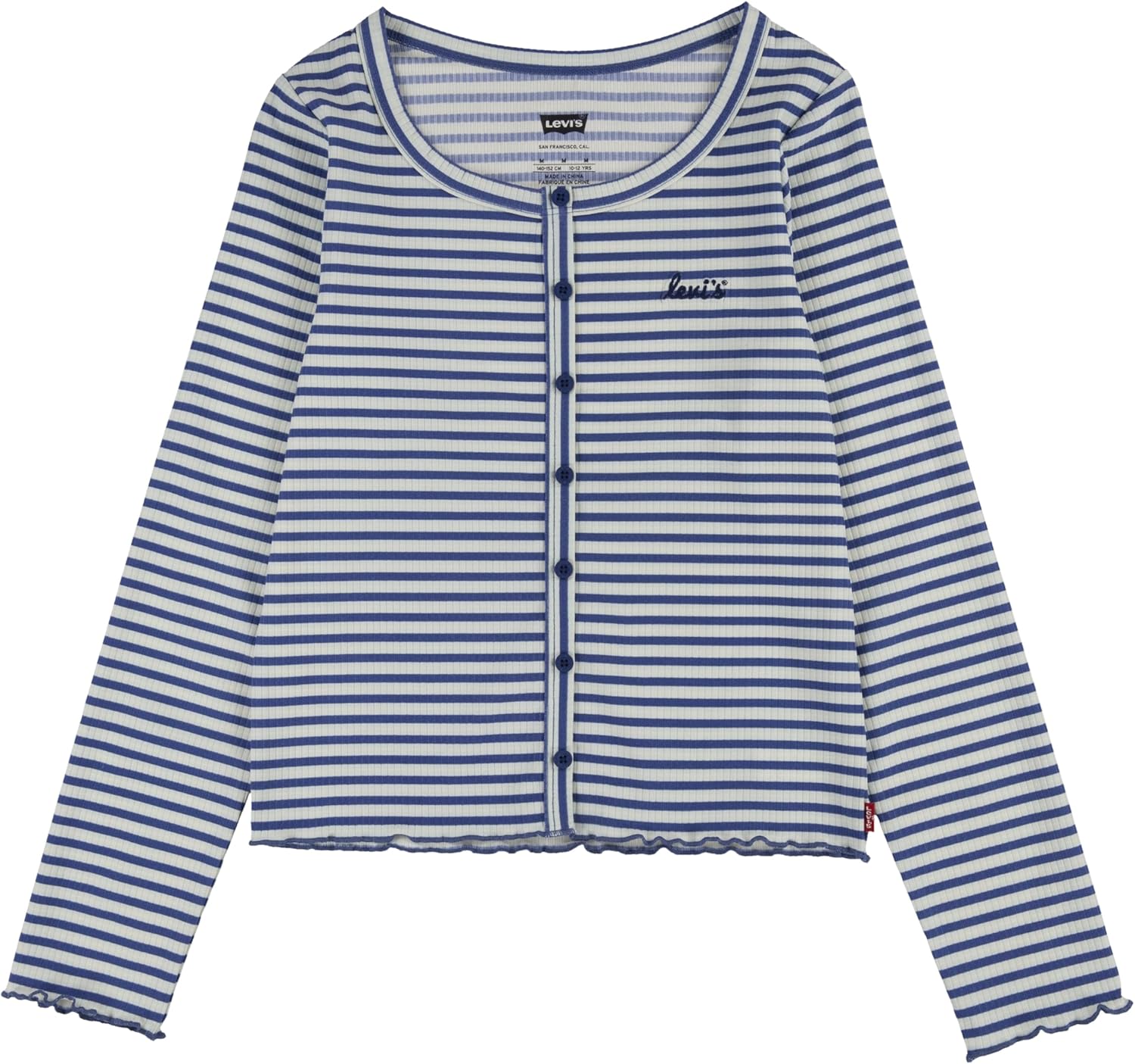 

Футболка Levi's для девочек с длинным рукавом и рубчатой вязкой, Twilight Blue, Синий, Футболка Levi's для девочек с длинным рукавом и рубчатой вязкой, Twilight Blue