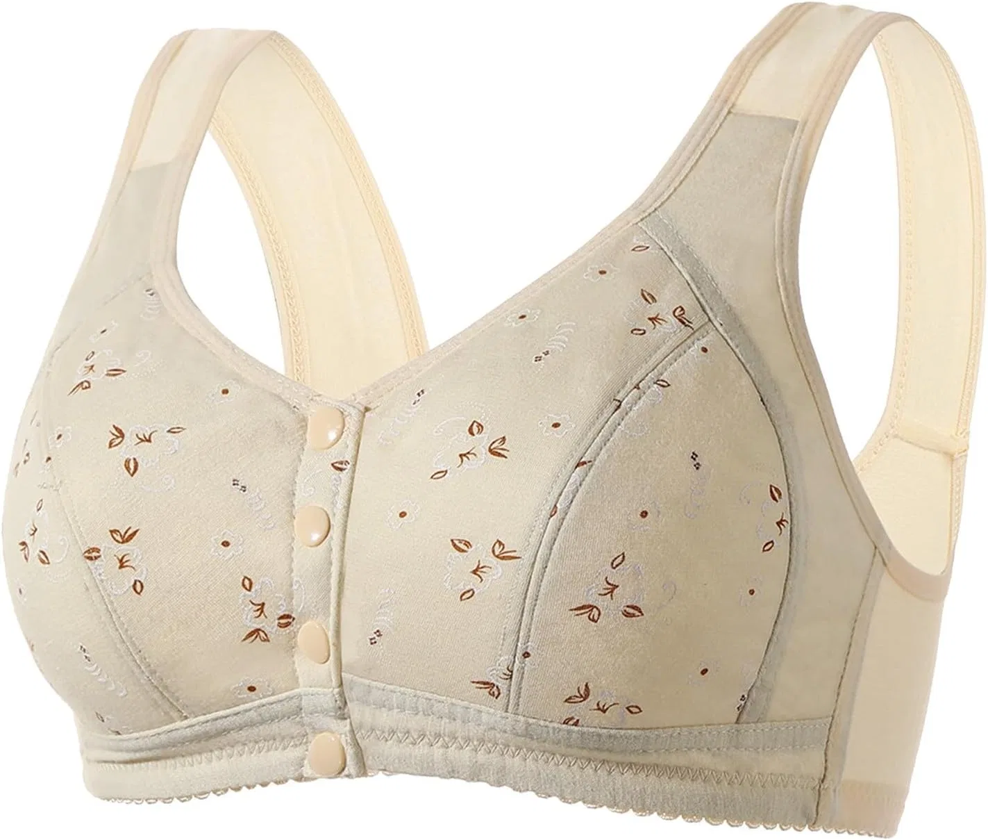 Бюстгальтер с фронтальной застежкой, push-up, без косточек, Generic, X3-beige