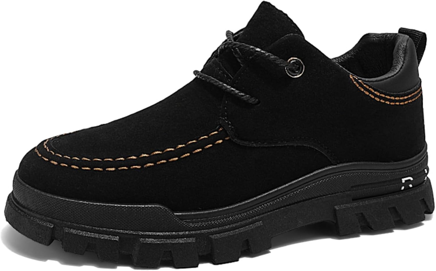 

Мужские массивные кожаные оксфорды Kelibasi с противоскользящей резиновой подошвой, дышащие ботинки для походов на шнуровке, обувь для повседневного ношения, черный