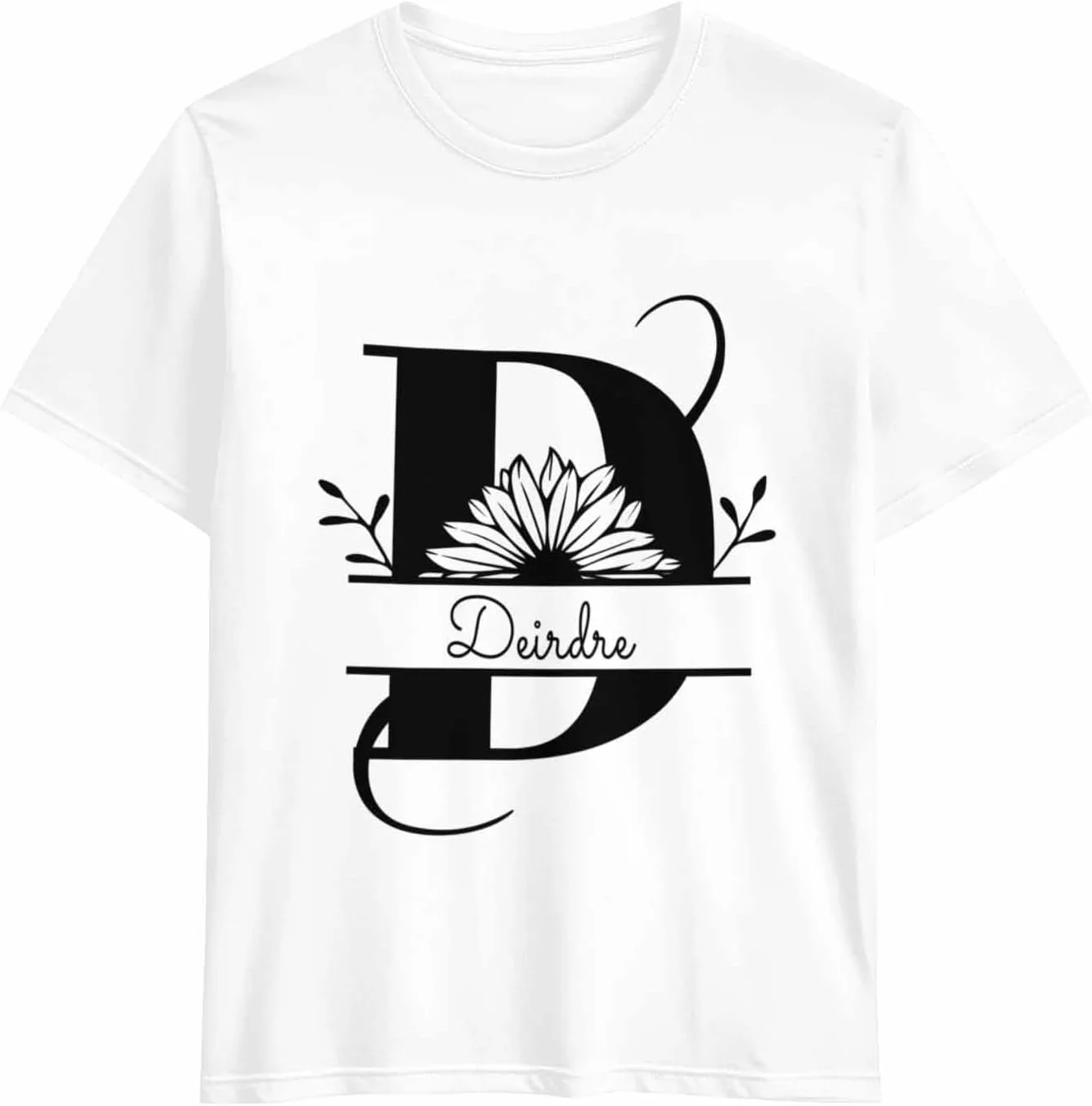 

Футболка с именем или текстом, Unisex Cotton Round Neck, Letter D Vaxbryntel