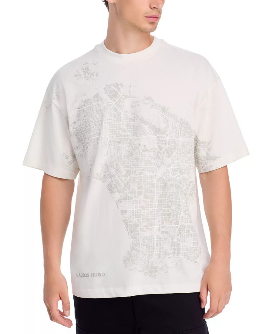 

Мужская футболка с круглым вырезом, стандартного кроя Hugo Boss, Natural